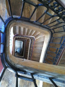 I think it took tremendous self discipline to NOT drop things down this stairwell, especially when we went up and down it so many times and there was never anyone else there. They held out until the last day. 